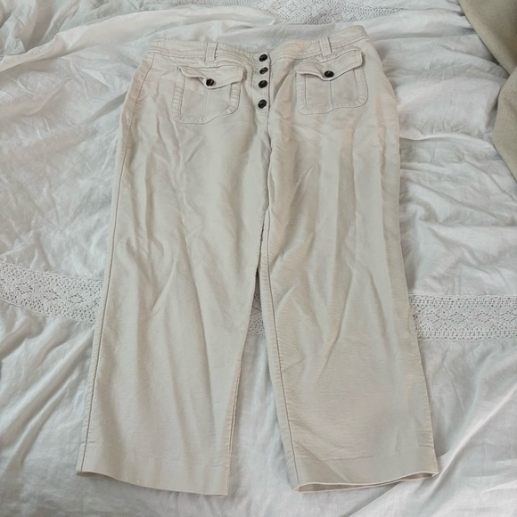 Boden Sz 16/18 Carrie High Waisted Trousers Button Fly Wide Leg Pants R0121 - Picture 4 of 9